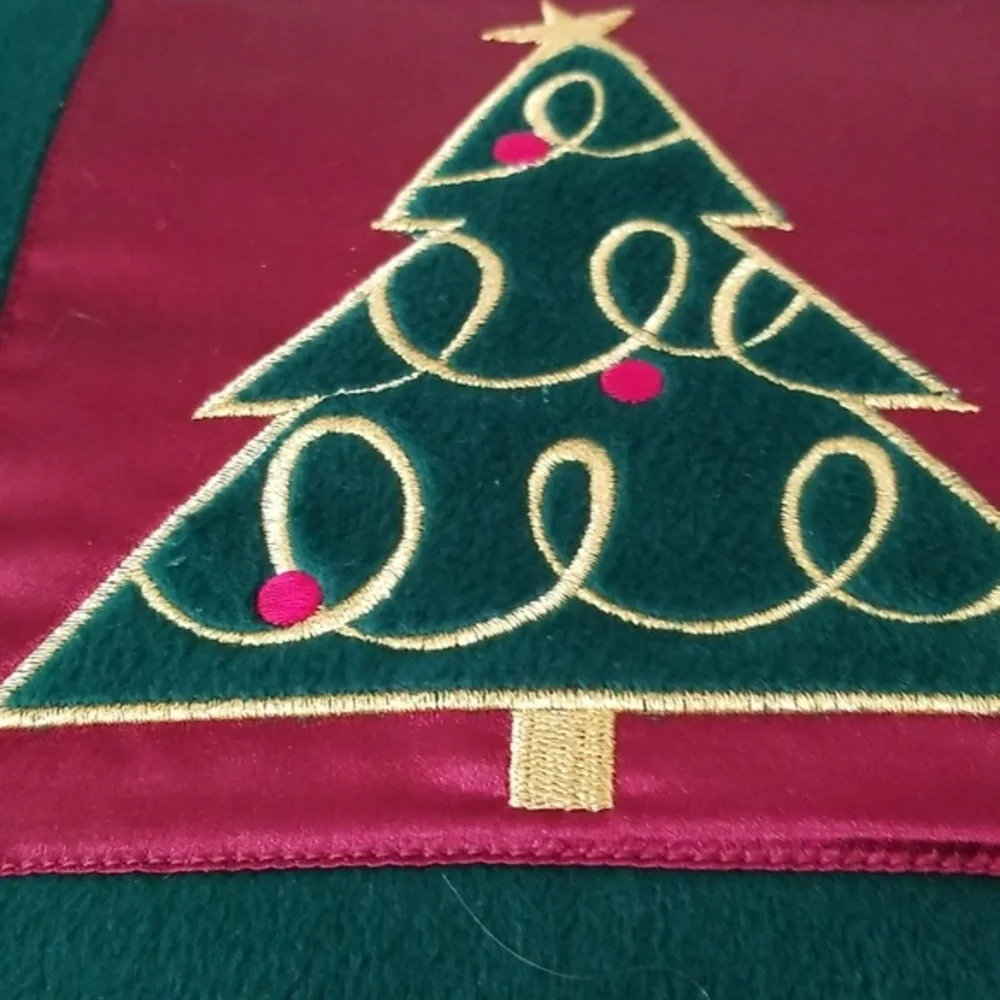 Pair Of Holiday Pillows Tree And Ornament Velvity Feel